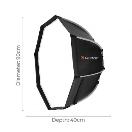 K&F Concept KF18.0007V2 - softbox oktagonalny 90cm - wymiary